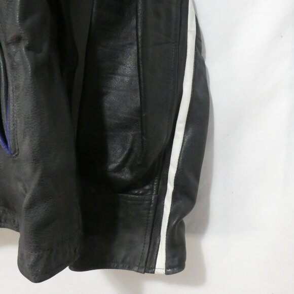 Vintage | MILAN | xl - extra large | Men's Leather Jacket | Black - Blue - White - Picture 9 of 16
